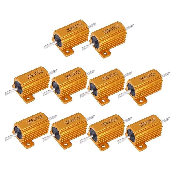 10 stykker 25W aluminiumbeklædte trådviklede effektmodstande 47 ohm værktøjsuniversal[LD]