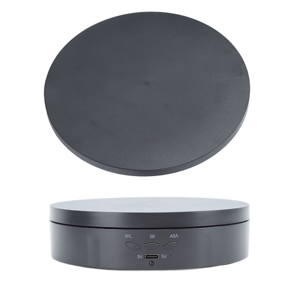 Elektrisk roterande skivspelare 2 i 1 Smart fjärrkontroll Smycken Display Fack Live Streaming Ornament Display Stand 5V Svart