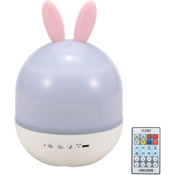 Laddar fjärrkontroll typ USB nattljus projektionslampa med fjärrkontroll kan tidsstyras, söt kanin typ