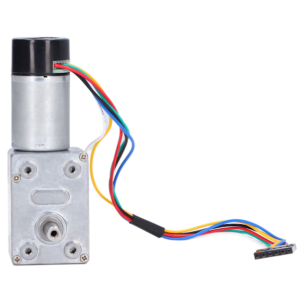 Hög torsion snäckväxelmotor fullmetall självlåsande kodare reducerande motor Enkelaxel 90 RPM DC6V