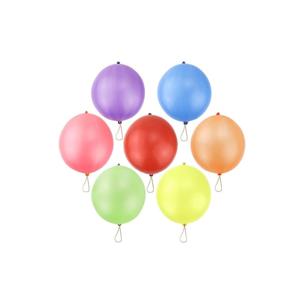 10 stansballonger, kraftiga ballonger för barn, hoppballonger med gummibandshandtag för födelsedagsfest-färg Slumpmässigt
