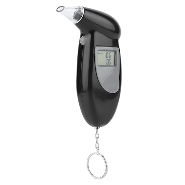 Digital LCD-skärm Alkohol Breath Tester Bärbar Nyckelring Breath Analyzer 10st Munstycke