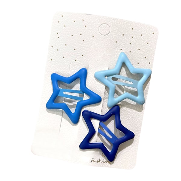 Star Snap Hårklämmor Hollow Star Hårspännen Blandad färg Söta hårspännen Hårstyling Accessoarer för kvinnor Dam Flickor Blå