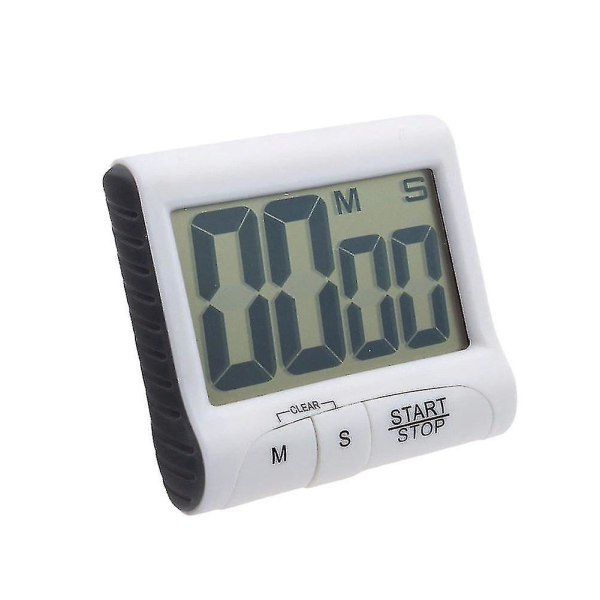 Bærbar digital nedtellingsur Klokke Stor LCD-skjerm Alarm for kjøkkenkoker Stor LCD digital kjøkkentidtaker