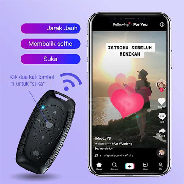 Lader fjernkontroll Tiktok Bluetooth-fjernkontroll