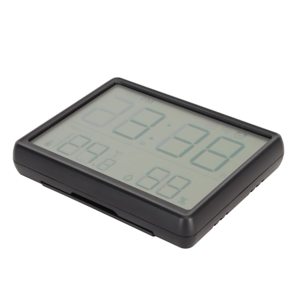 Digitalt Vækkeur med Temperatur Fugtighedsdisplay Vægmonteret Digitalt Ur med Stand Back Magnetisk Sort