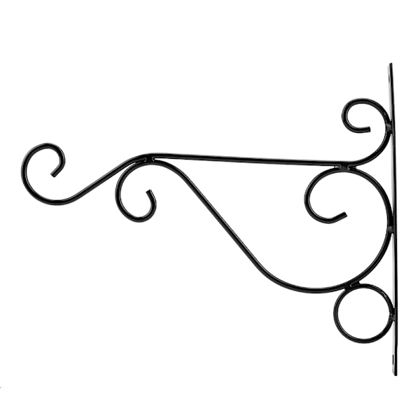 Rauta-kasviripustin Seinäkiinnitettävä kukkakoukku kodin puutarhakoristeluun 30*21cm (musta)