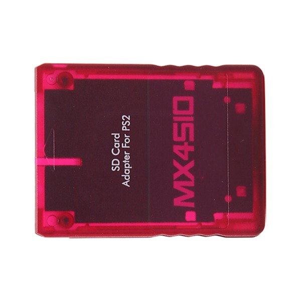 MX4SIO SIO2SD minneskortadapter Handgjord stabil ersättningsminneskortläsare för PS2 Transparent Red