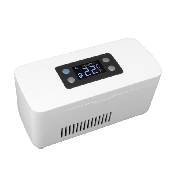 Insulinkylare Kylbox USB-laddningsport förseglad 100‑240V Bärbar insulinkylbox för förvaring Medicin Vit US-kontakt