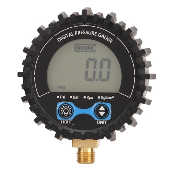 Digital däcktrycksmätare LCD-skärm Fyra enheter 3‑200PSI hjuldäck Luftinflator Monitoring Tester M11x1 tråd Blå bakgrundsbelysning