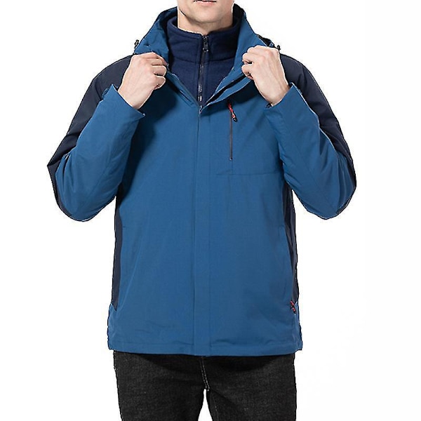 3-in-1 Vedenpitävä Tuulenpitävä Huppari Takki Miehille ja Naisille - Punainen - Koko 2XL
