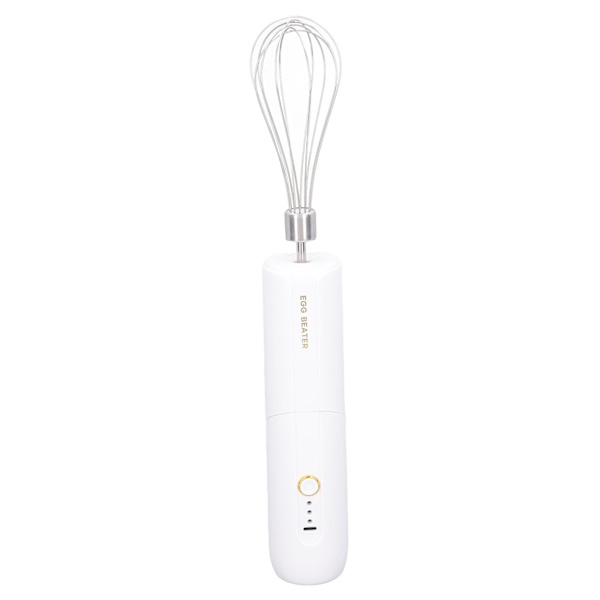 Elektrisk handmixer hopfällbar 3-växlad, sladdlös bärbar äggvisp med hög hastighet med 2 huvuden vit