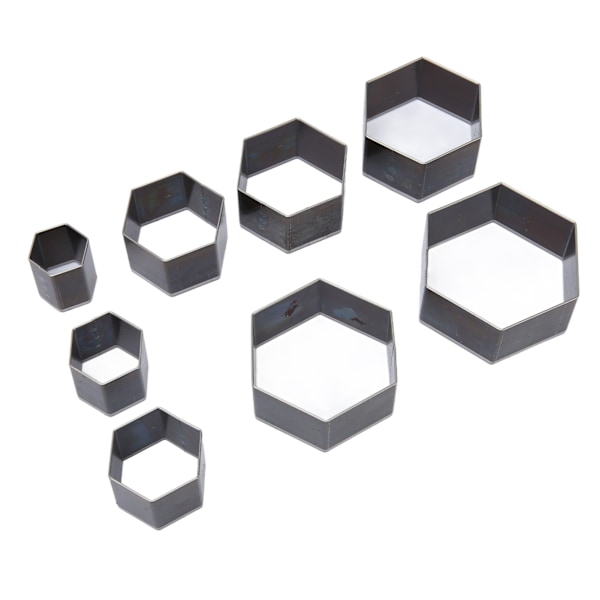 8st Lädermanschettform DIY Hexagonal Form Skärpa Högkolstål Hollow Punch Cutter för Lagerläggning av Tyg Smycken