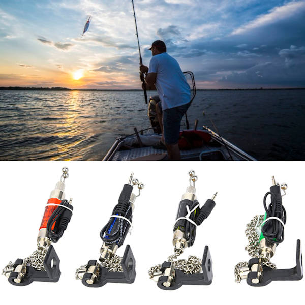 4 stk Utendørs bærbare fiskespø LED-opplyste Swinger Fish Bite Indicator Swingers