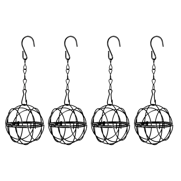 4st Ball Bird Feeders Bird Suet Ball Feeder Fat Ball Feeder Metal Hanging Bird Featers With Hooks For Outdoor Garden