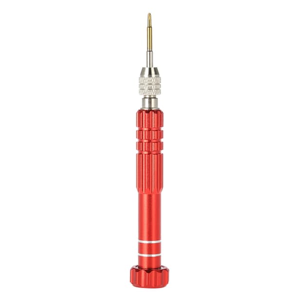 Screwdriver Handle with 5 Precision Bits Phone Glasses Watch Repair Tool Kit (Red)