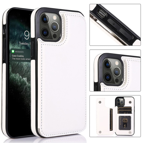 Lämplig för Apple Phone Case Anti-Drop Bracket med kortplats Phone case White 13 PRO MAX 6.7inch