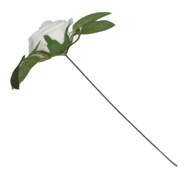 25 stk. Kunstige Blomster Realistisk Utseende Rose 3in Diameter 7in Stilk Myke Falske Roser for Fest Bryllupsdekorasjon Hvit