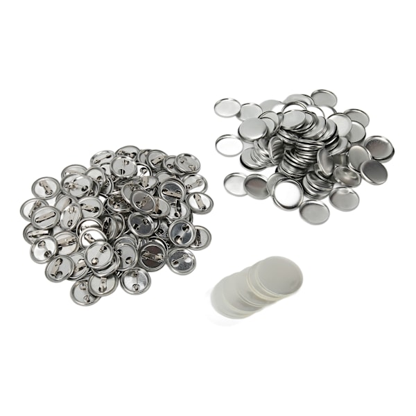 100 Set Blank Knappmärke Delar Set Rund Form Rostskydd Enkel Utskrift Knappnålsmärke Kit för Knappmaskin 25mm/1.0in