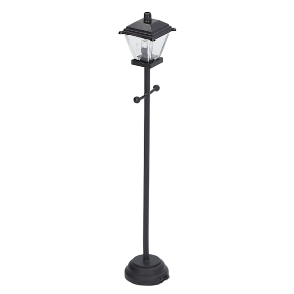 1/12 skala dukkehus gatebelysning LED miniatyr dukkehus gatelampe for dekorasjon svart