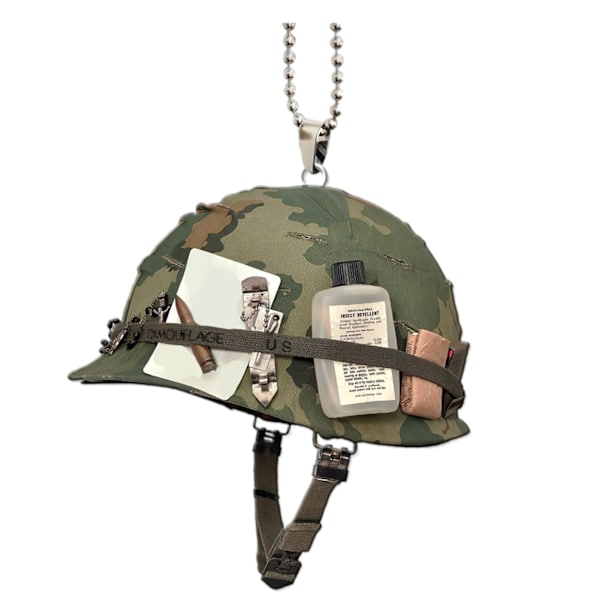 Julhänge Veteranhjälm Julgranshängande prydnad bil backspegel hängande bilhängande prydnadsdekorationer