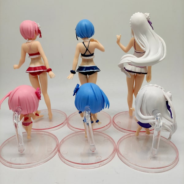 6 st/set Tecknad PVC-staty Docka Figurine Ornament Söt Anime Collection Modell Leksak Bra present till jul och födelsedag