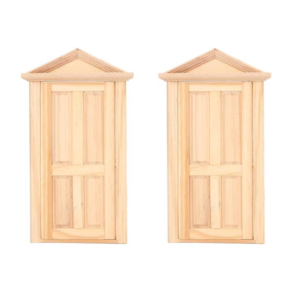 2 kpl Nukkekoti Miniatyyri Ovi 1:12 Skaala 1: 16 Skaala Huonekalut DIY Nukkekoti Mini Puuovi Jouluun