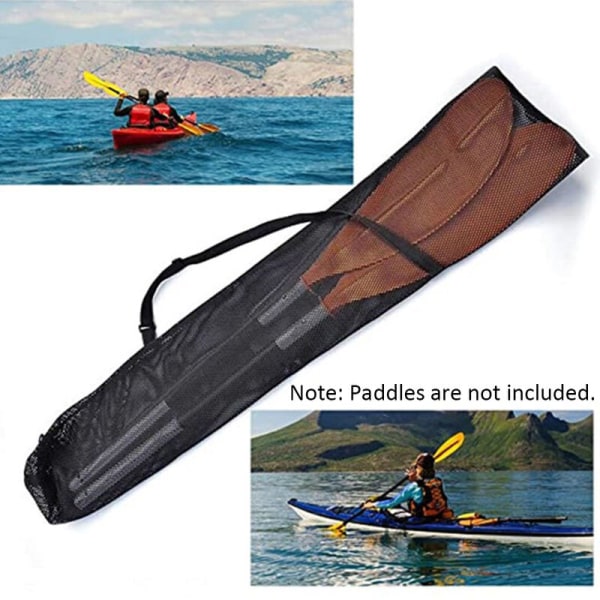 Mesh Kajak Paddle Bag Paddle Dragsnöre Bag Portable Paddle Protector Bag Roddväska med bärhandtag, Modell: Svart