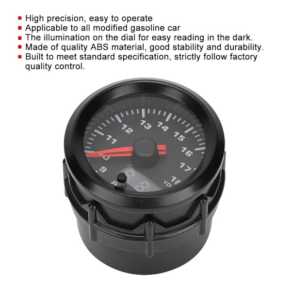 2 tum 52 mm Bilmodifierad Voltmeter Spänningsmätare Peka Digital Display med Steppermotor