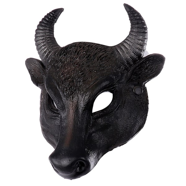 Half Face PU Foam 3D Realistic Animal Buffalo Head Mask