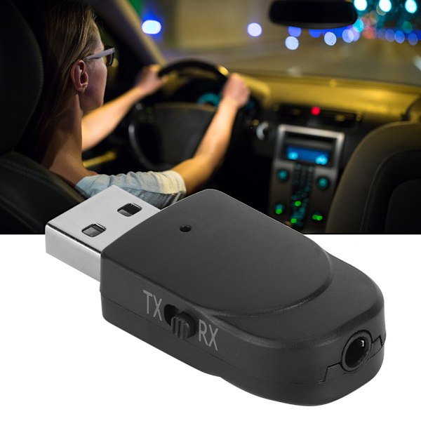 Bluetooth Audiomottaker Sender 2 i 1 USB Stereo Musikk Trådløs Adapter for Bil TV Datamaskin