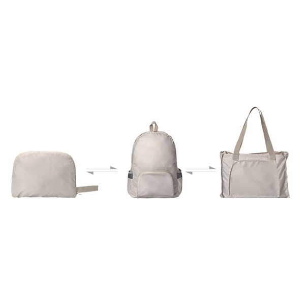 Packbar ryggsäck Polyesterfiber Vikbar Vattentät Lätt multifunktionell Vandringsdagssäck för campingresor Khaki