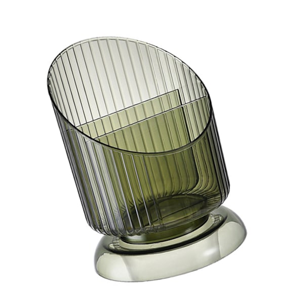 Sminkborsthållare Organizer Plast Transparent Rund Sminkborste Förvaringshållare Cup för Penna Grön Fri storlek