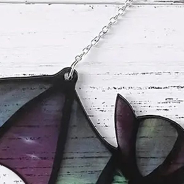 Halloween Bat Vindue Hængende Solfanger Reflekterende Effekt Farverige Farvede Bat Vindue Ornament