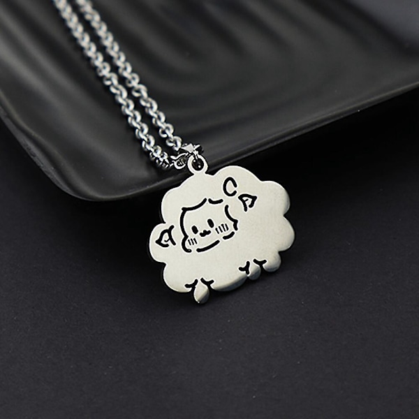 Hip Hop -tyylinen titaaniteräksinen doodle-riipuskaulakoru pareille - Kpop Korean Fashion Jewelry