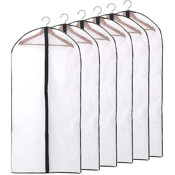 Transparenta klädpåsar Set om 6, Svart, 60x100cm