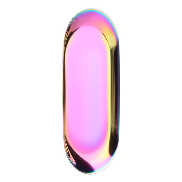Nordic Style Rostfri Förvaringsbricka Kosmetika Smycken Tårtfat för kontorsbord (Rainbow L)