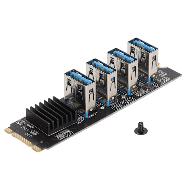 M.2 NVME til PCIE 1X Riserkort M.2 NVME til 4 porte PCIE 1X USB 3.0 Varmeafledning 4 PCIE grafikkortsekspansion