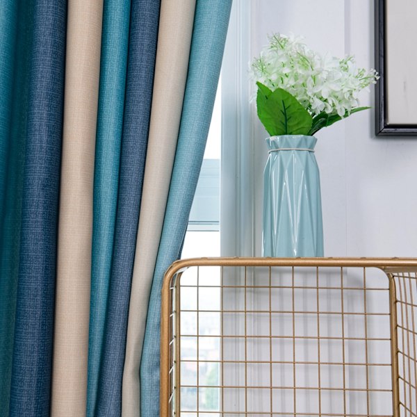 Stripe Gradient Fönster Gardin Panel Vardagsrum Sovrum Hotell Divider Shade Gardin (#1)