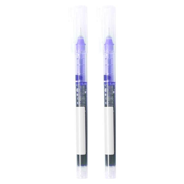 2 stk Rollerball Pen 0,5 mm Finspids Hurtigtørrende Rolling Ball Flydende Blækpen til Studerende Blå