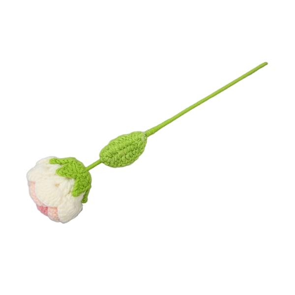 Handvävd Blomma Rosa Ros Stil Färgäkta Luktfri Söt Romantisk Virkad Blomma för Fest Högtid Årsdag