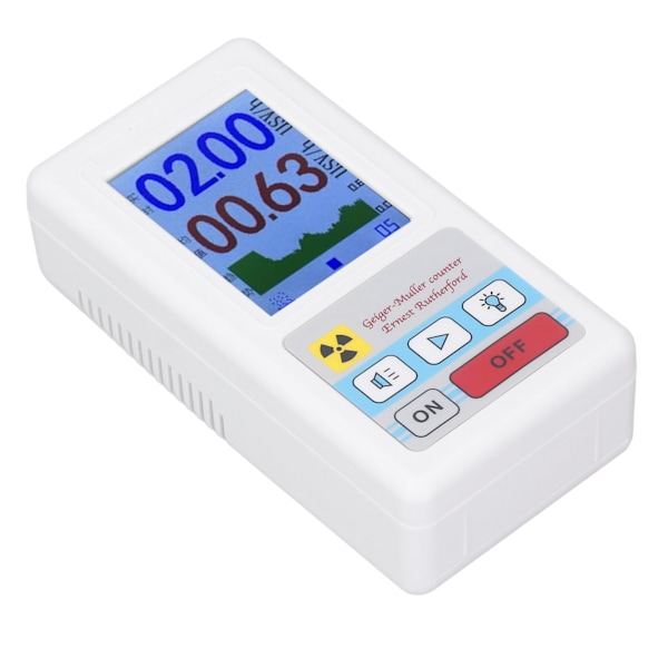 BR 6 Geigerräknare Kärnstrålningsdetektor Geigerräknare Nukleär strålningsdetektor Monitor Dosimeter för Hem Utomhus Industri Laboratorier Vit