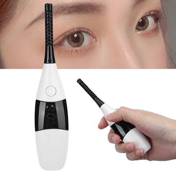 Elektrisk ögonfransböjare USB-laddning digital display 4 växlar Ögonfransar Makeup Curler (Vit)