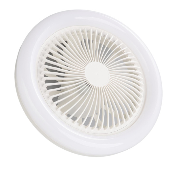 36W takviftelampe 9,8 tommer liten lydløs E27 LED-viftelampe for soverom 86‑265V hvit