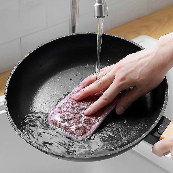 Vaskbar oppvasksvamp Antibakteriell mikrofiberskrubbesvamp-9