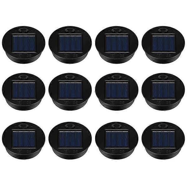 12-pakning reservedeler til solcellelamper, vanntett LED-solcellepanellys As Shown