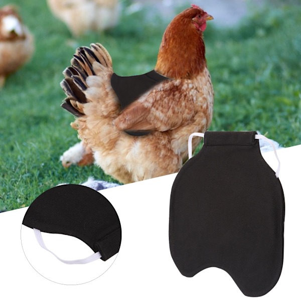 Pet Feather Protection Fixer Back Wing Protector Hen Chicken Sadel Förkläde Dubbeljacka (20x19,5cm) Svart