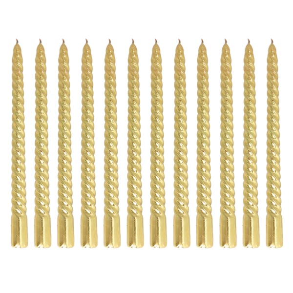Twisted Long Candle Soy Wax Smokeless Metallic Twisted Ljusstake för Bröllopsfest Guld