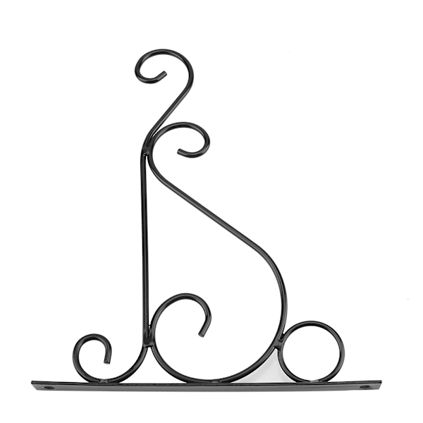 Rauta-kasviripustin Seinäkiinnitettävä kukkakoukku kodin puutarhakoristeluun 30*21cm (musta)