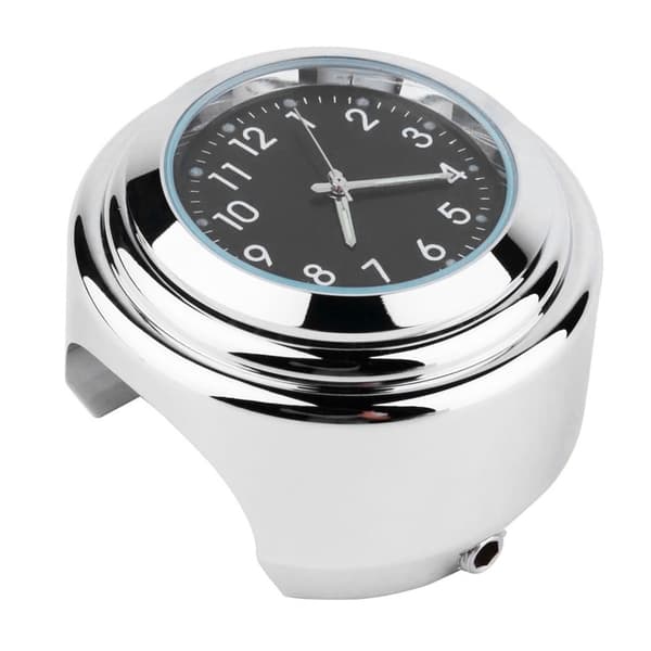 Motorcycle Handlebar Clock Chrome Plating Accurate Time Waterproof Aluminum Alloy Handlebar Mounted Clock